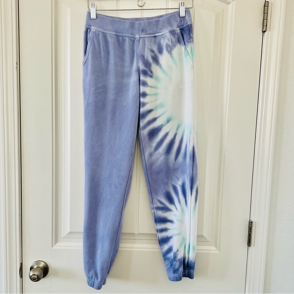 Wildfox Purple & Green Tie Dye Lounge Jersey Knit Jogger Sweatpant w/Pockets! XS - Picture 1 of 7